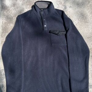 Telluride Clothing Company Navy Fleece Pullover with Button Collar
